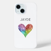 Rainbow Crystal Hart Mobiele Telefoon Case (Achterkant)