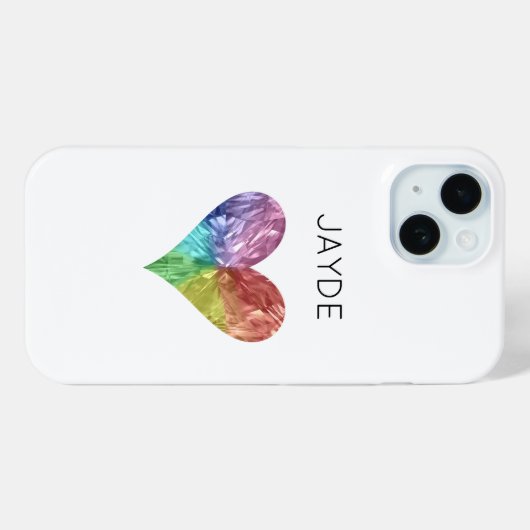 Rainbow Crystal Hart Mobiele Telefoon Case (Achterkant (horizontaal))