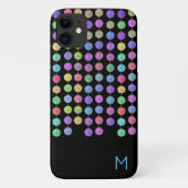 Rainbow Crystal Strands Monogram Telefoon Case (Achterkant)