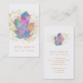 *~* Rainbow Crystals Cosmic Gold Glitter Stars Visitekaartje (Voorkant / Achterkant)