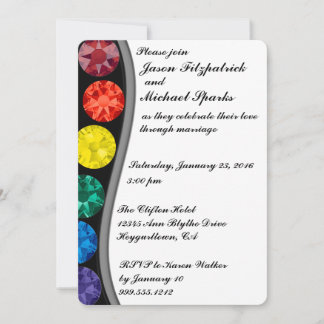 Rainbow Crystals Gay Wedding Invitations Kaart