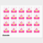 Rainbow Cupcake BIrthday Stickers Labels Dank u (Vel)