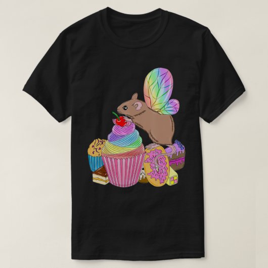 Rainbow Cupcake Fairy Mouse T-shirt (Design voorkant)