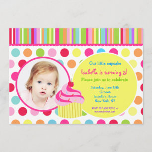 Rainbow Cupcake Foto van Birthday Party Kaart