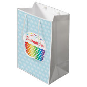 Rainbow Cupcake Gift Bag Medium Cadeauzakje (Voorkant Gekanteld)