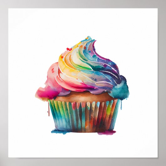 Rainbow Cupcake Poster (Voorkant)