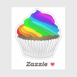 Rainbow Cupcake Sticker