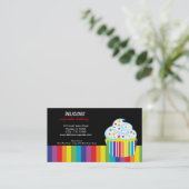 Rainbow Cupcake Visitekaartje (Staand voorkant)