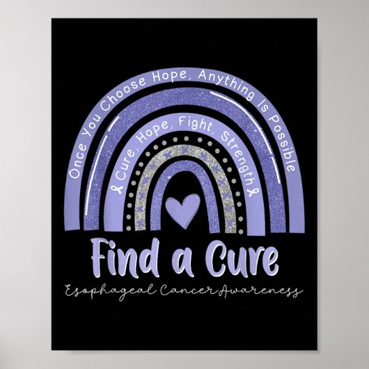 Rainbow Cure Hope vecht tegen sterkte slokdarmkank Poster (Voorkant)
