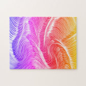 Rainbow Curve Modern Jigzaag Puzzle Legpuzzel (Horizontaal)