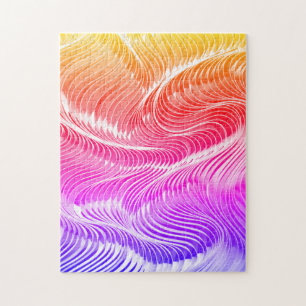 Rainbow Curve Modern Jigzaag Puzzle Legpuzzel