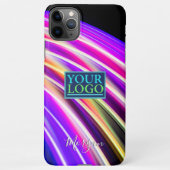 Rainbow Curved Light, Name White Script, Your logo iPhone Hoesje (Achterkant)