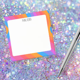 Rainbow Curves CUSTOM Chic Monogram aangepast Post-it® Notes