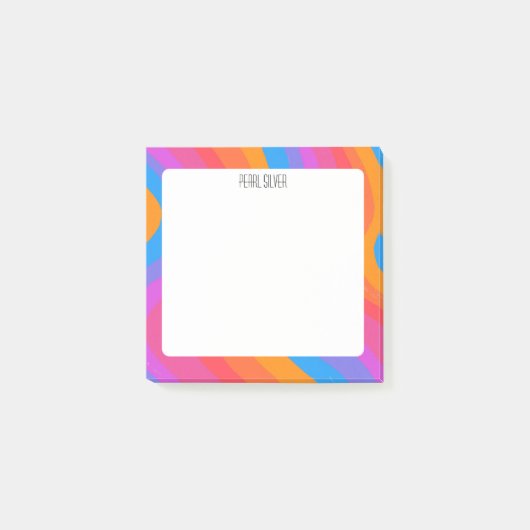Rainbow Curves CUSTOM Chic Monogram aangepast Post-it® Notes (Voorkant)