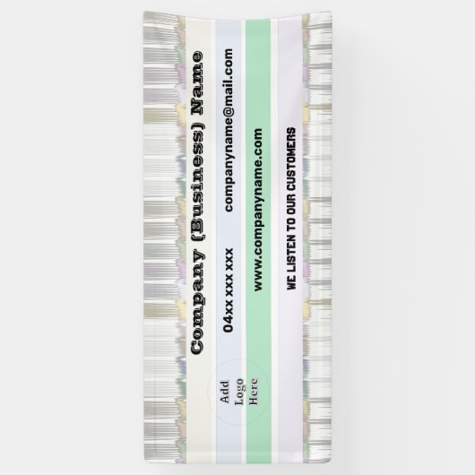 Rainbow Custom Company Banner met Logo (Verticaal)