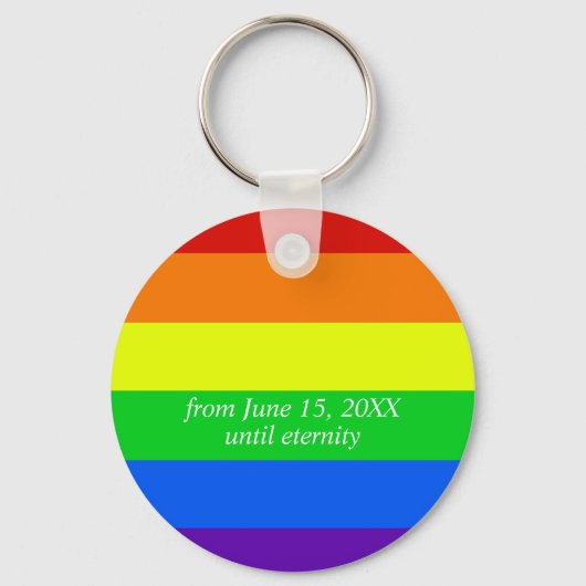 Rainbow Custom Couple Photo LGBTQ Jubileum Cadeau Sleutelhanger (Achterkant)