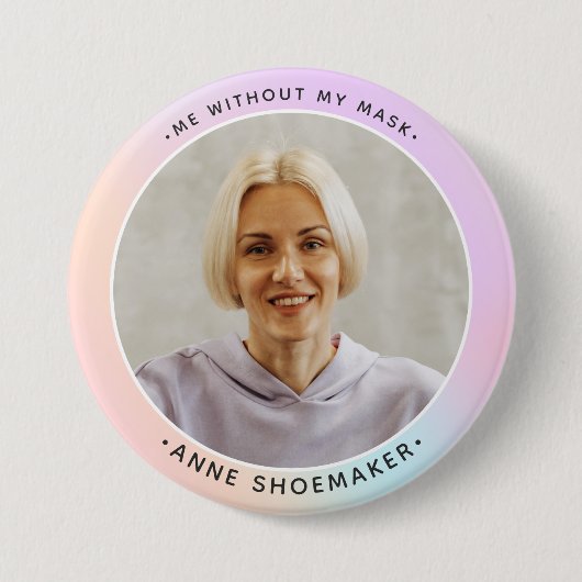 Rainbow Custom Employee Photo ID Sjabloon Ronde Button 7,6 Cm (Voorkant)