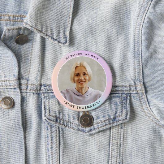 Rainbow Custom Employee Photo ID Sjabloon Ronde Button 7,6 Cm (In situ)