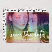 Rainbow Custom Foto Gay/Lesbian Save the Date (Voorkant / Achterkant)