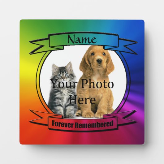 Rainbow Custom Memorial - Voor Altijd Onvergeten Fotoplaat (Voorkant)
