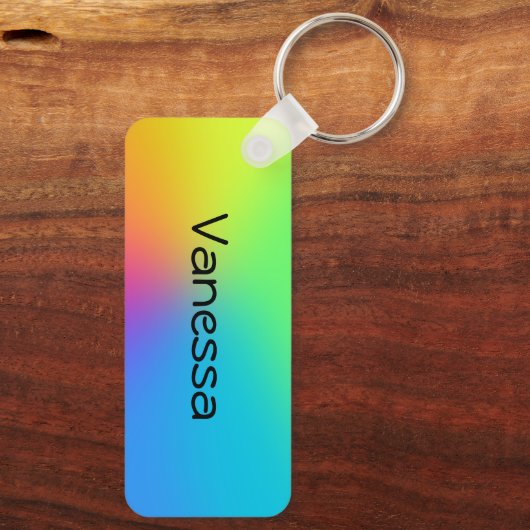 Rainbow Custom Name Sleutelhanger (Achterkant)
