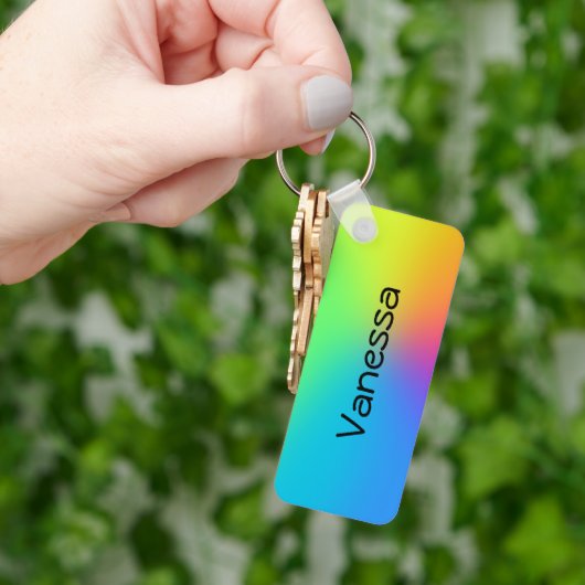 Rainbow Custom Name Sleutelhanger (Hand)