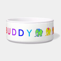Rainbow Custom Pet's Name Cartoon Elephants Parade