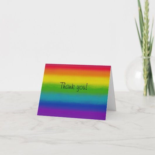 Rainbow Customizable Thank You Folded Note Card Notitiekaartje (Voorkant)