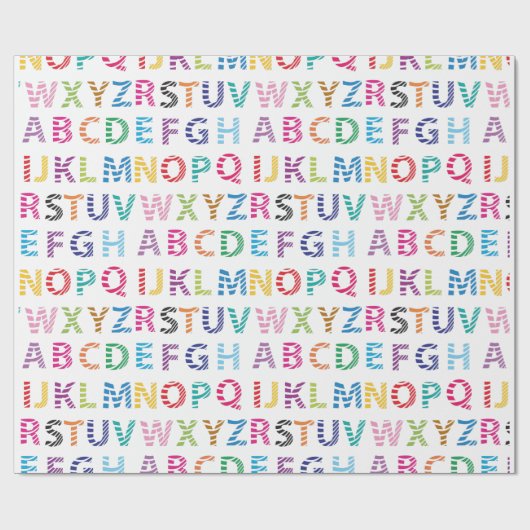 Rainbow Cute Alphabet Cadeaupapier (Vlak)