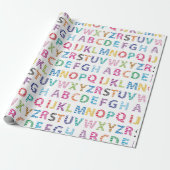 Rainbow Cute Alphabet Cadeaupapier (Uitgerold)