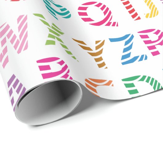 Rainbow Cute Alphabet Cadeaupapier (Rol Hoek)
