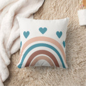 Rainbow Cute Blue Beige Boho Kussen (Deken)