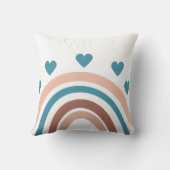 Rainbow Cute Blue Beige Boho Kussen (Achterkant)