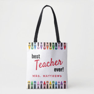 Rainbow Cute Colour Crayons Teacher Cadeau Cadeau Tote Bag