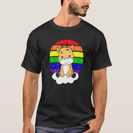 Rainbow Cute Giraffe voor kinderen Giraffes T-shirt (Voorkant)