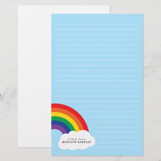 Rainbow Cute Kinder Briefpapier (Voorkant / Achterkant)