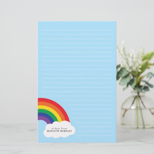 Rainbow Cute Kinder Briefpapier (Staand voorkant)