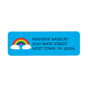 Rainbow Cute Kinder Return Address Label