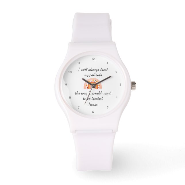 Rainbow Cute Nurse Boho met tweede hand Horloge (Voorkant)