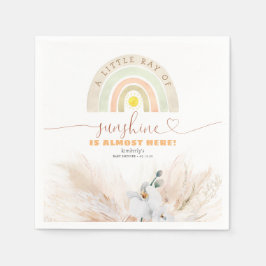 Rainbow Cute Pampas Grass Floral Baby shower Servet