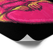 Rainbow Cute Squirrel Hugging Valentine Heart Love Poster (Hoek)