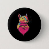 Rainbow Cute Squirrel Hugging Valentine Heart Love Ronde Button 5,7 Cm (Voorkant)