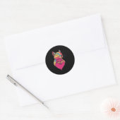 Rainbow Cute Squirrel Hugging Valentine Heart Love Ronde Sticker (Envelop)