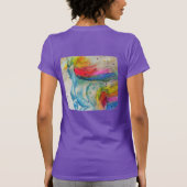 Rainbow Cute Unicorn Womans Waterverf T Shirt (Achterkant)