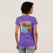Rainbow Cute Unicorn Womans Waterverf T Shirt (Achterkant volledig)