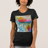Rainbow Cute Unicorn Womans Waterverf T Shirt (Voorkant)