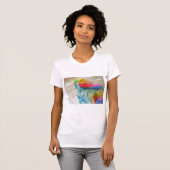 Rainbow Cute Unicorn Womans Waterverf T Shirt (Voorkant volledig)