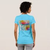 Rainbow Cute Unicorn Womans Waterverf T Shirt (Achterkant volledig)