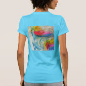 Rainbow Cute Unicorn Womans Waterverf T Shirt (Achterkant)