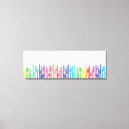 Rainbow Cutlery Modern Transparent Minimalist  Canvas Afdruk